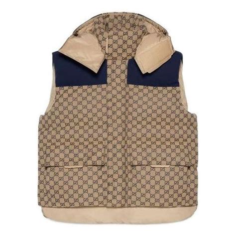 GG canvas down vest with detachable hood 